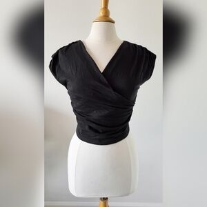 Wrap black crop top MEDIUM